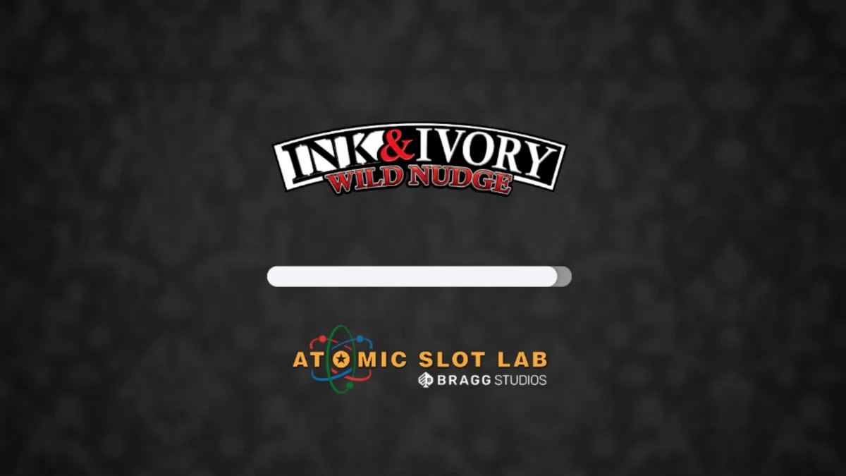 Tampilan visual slot Ink & Ivory dengan desain minimalis hitam putih